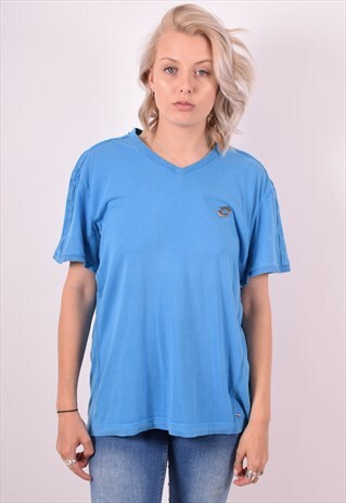 LOTTO WOMENS VINTAGE T-SHIRT TOP XL BLUE 90S