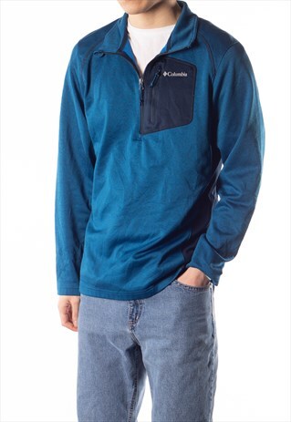 VINTAGE NAVY BLUE COLUMBIA FULL ZIP SWEATSHIRT