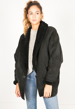 VINTAGE 80S WINTER SHEEPSKIN COAT / R059