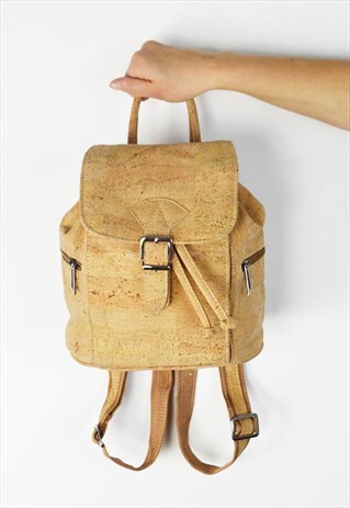 BEIGE CORK VINTAGE BACKPACK BAG