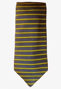 Vintage Henry Cottons Yellow Navy Striped Tie
