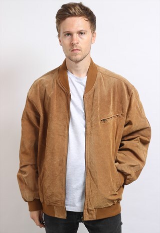 VINTAGE SUEDE OVERSIZED BOMBER JACKET