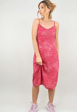 VINTAGE 90S PATTERNED SUMMER SLIP DRESS