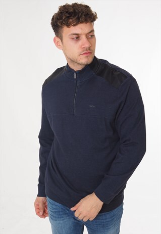 VINTAGE CALVIN KLEIN 1/4 ZIP SWEATSHIRT BLUE
