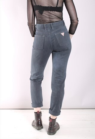 VINTAGE 90S GUESS INDIGO CONTRAST SEAM TAPERED JEANS
