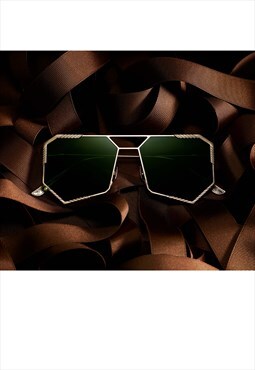 Abrumms sunglasses in Gold frames and Beryl Green lenses