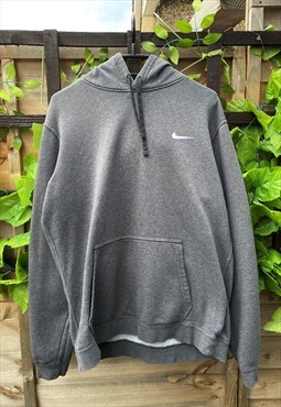 Retro Nike Y2K grey embroidered hoodie medium 