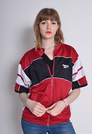 VINTAGE REEBOK SHORT SLEEVE TRACK JACKET RED