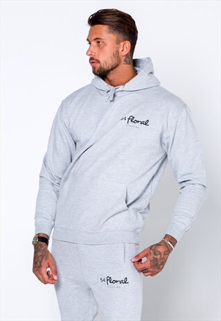 54 FLORAL MINI CORE HOODY - GREY