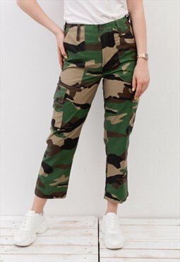 Vintage Women's french Army FELIN CCE Camouflage Cargo Pants