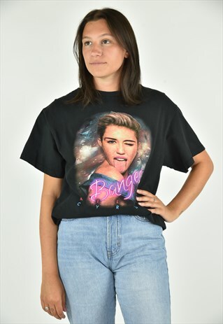 VINTAGE 2000'S MILEY CYRUS BLACK T-SHIRT