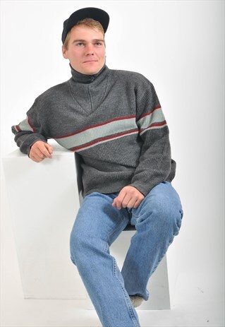VINTAGE 1/4 ZIP KNITWEAR JUMPER