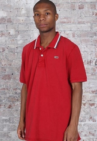 VINTAGE NAPAPIJRI LOGO POLO RED