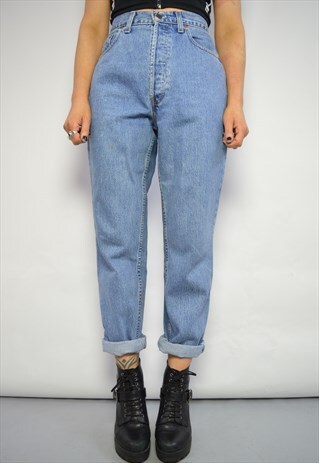 90S LEVI'S 891 ORANGE TAB MEDIUM BLUE WASH HIGH WAIST JEANS