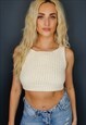 Cropped Daisy Duke Knit Vest Top - Handmade in Yorkshire