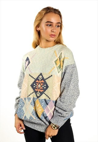 VINTAGE PATTERNED KNITWEAR JUMPER K278