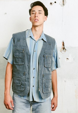 VINTAGE 90S UTILITY CARGO VEST GILLET