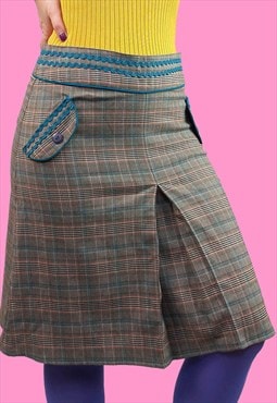 Vintage 90's Y2K Check Pattern Plaid  Skirt Preppy