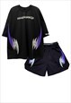 GRAFFITI MESH SPORTS SET GYM SHORTS & GOTHIC TRANSPARENT TEE