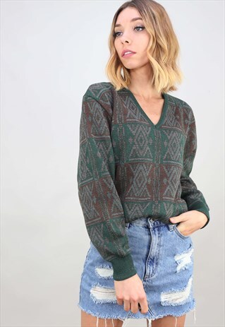 VINTAGE OVERSIZED PATTERNED JUMPER