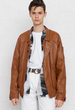 VINTAGE BROWN LEATHER JACKET