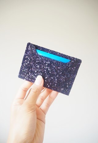 PURPLE GLITTER CARD CASE
