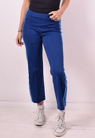 ADIDAS WOMENS VINTAGE TRACKSUIT TROUSERS W28 L27 BLUE 90S