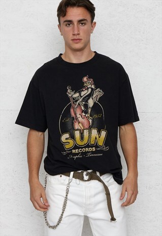 90S VINTAGE BLACK SUN RECORDS CREW NECK T-SHIRT