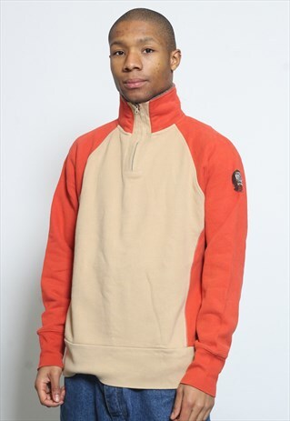 VINTAGE NAPAPIJRI SWEATSHIRT 1/4 ZIP BEIGE