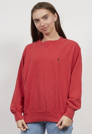 VINTAGE 90'S POLO RALPH LAUREN RED SWEATSHIRT