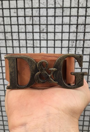 DOLCE & GABBANA BROWN LEATHER BELT