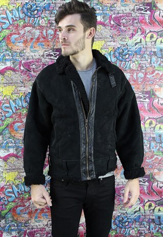 VINTAGE AVIATOR/FLYING JACKET. SHEARLING SHEEP SKIN. UNISEX.