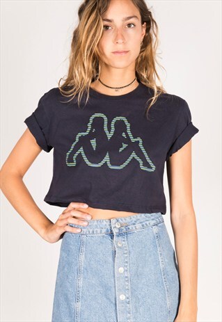 VINTAGE 90S USA CROP T-SHIRT / R893
