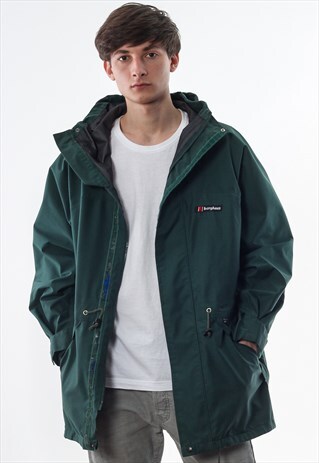 VINTAGE BERGHAUS GORE-TEX SHELL COAT 90S GREEN