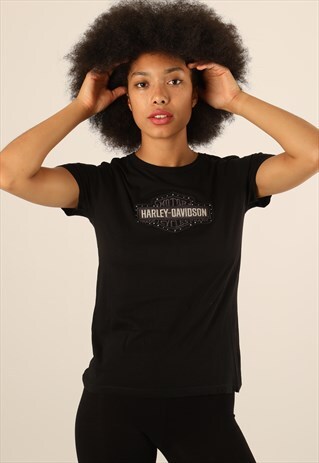 VINTAGE HARLEY DAVIDSON EMBROIDERED LOGO T-SHIRT