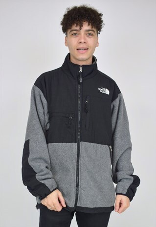 VINTAGE 90'S THE NORTH FACE BLACK & GREY FLEECE JACKET