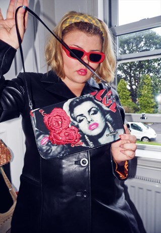 SHOULDER BAG SIDE BAG MARYLIN MONROE PRINT Y2K 00S 90S COOL