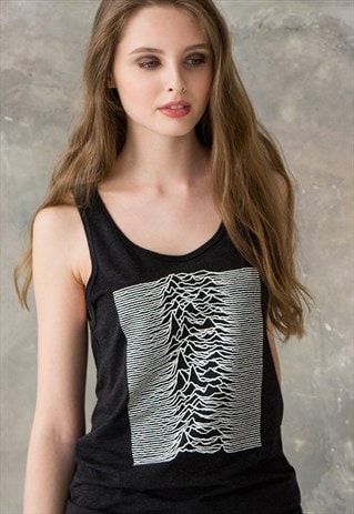 ARTWORK USED BY JOY DIVISION ON UNKNOWN PLEASURES TANK VEST