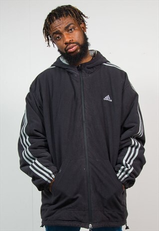 VINTAGE ADIDAS REVERSIBLE CORD HOODED COAT JACKET
