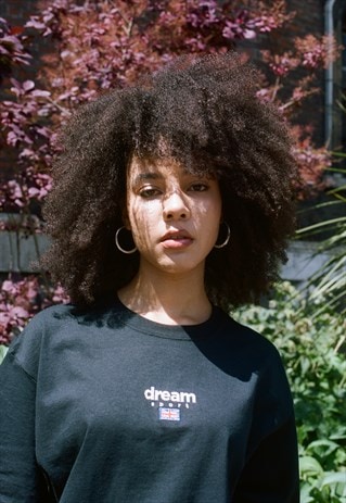 BLACK T-SHIRT WITH DREAM SPORT EMBROIDERED LOGO