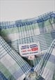 VINTAGE LEVIS GREEN CHECKED SHORT SLEEVE SHIRT MENS