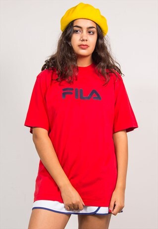 VINTAGE 90'S RED FILA T-SHIRT