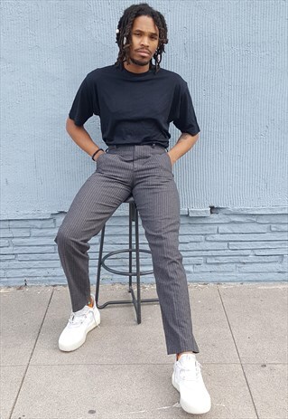 90S MINIMALIST LUXURY PLEATED STRIPE TROUSERS 29