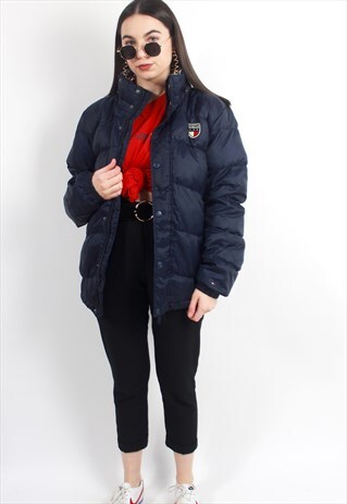 90'S RETRO NAVY PUFFER JACKET