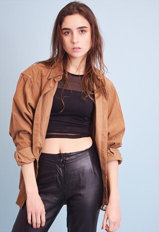 90'S MINIMALIST CORDUROY OVERSIZED BOYFRIEND SHIRT TOP