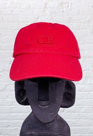 VINTAGE C.P. COMPANY CAP HAT LOGO RED