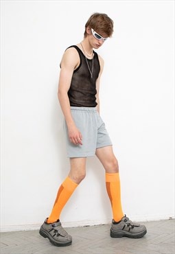 Vintage SSK Football Mesh Shorts Grey Men's Sport Shorts Y2K