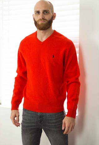 VINTAGE POLO RALPH LAUREN SWEATER JUMPER LOGO 90S S 9.3