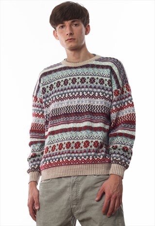 VINTAGE MISSONI SWEATER KNITTED WOOL 90S MULTICOLORED