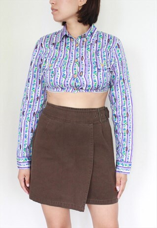 Y2K BROWN WRAP SKIRT